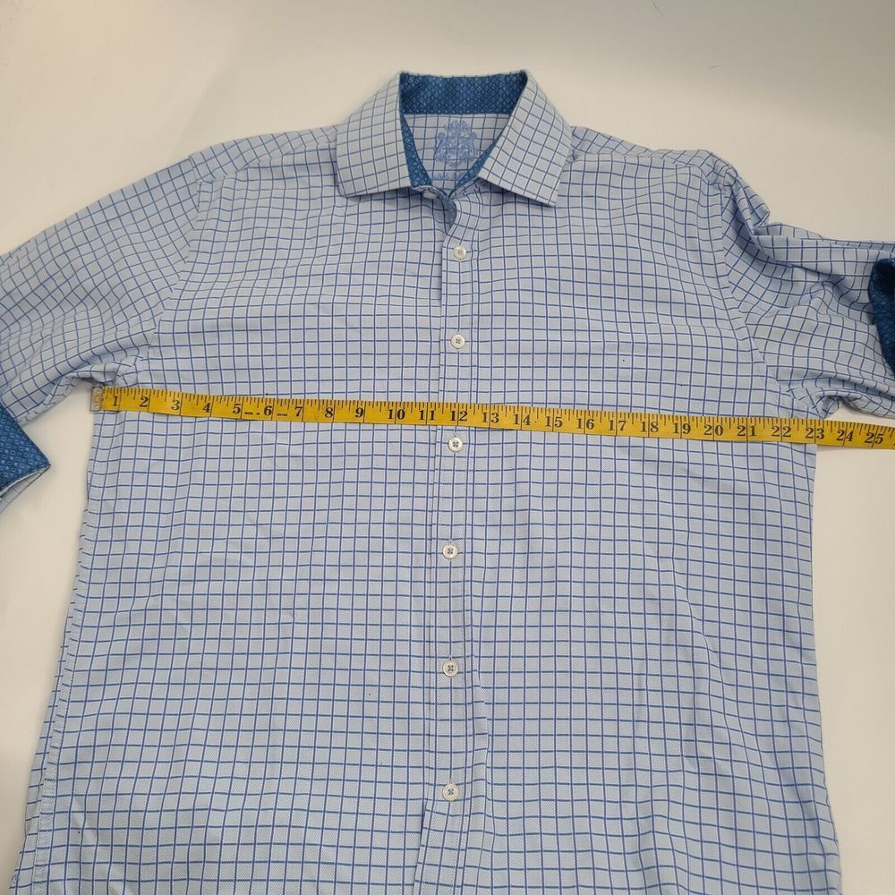 English Laundry Men's 16 1/2 32/33‎ Blue  Flip Cuff Long Sleeve Button Up Shirt - Picture 5 of 10